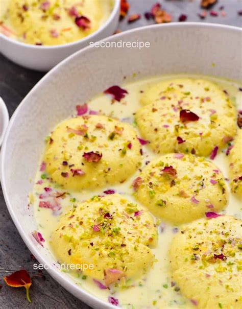 Kesar Rasmalai | Soft Kesar pista rasmalai recipe - SecondRecipe