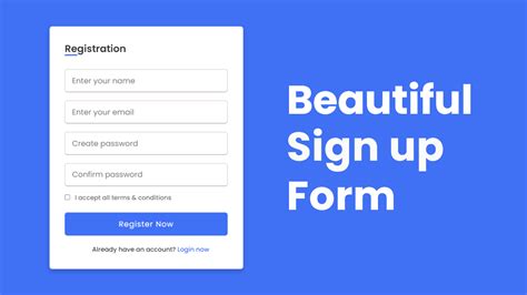 Registration or Sign up Form Template in HTML & CSS | With Source Code