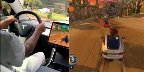 Man Plays Kart Racing Game Using Tesla Car As Controller in Viral Video