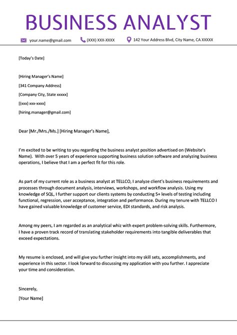 Business Cover Letter Format Database - Letter Template Collection