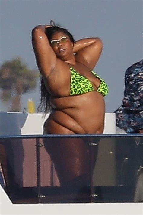 Lizzo – In a green bikini during a 4th of July party on a mega yacht in Marina del Rey-15 – GotCeleb