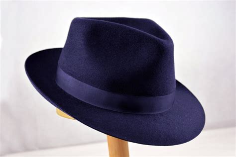 Fedora the DIPLOMAT Navy Blue Fedora Hat for Men Mens - Etsy | Fedora, Hut, Filzhut