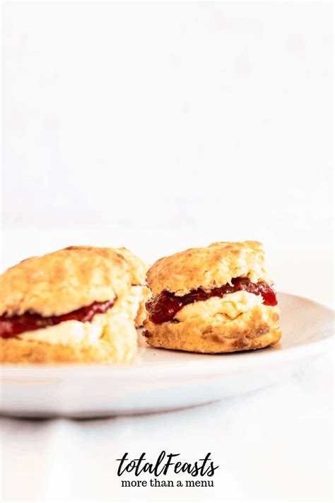 British scones with cream and jam - Total Feasts