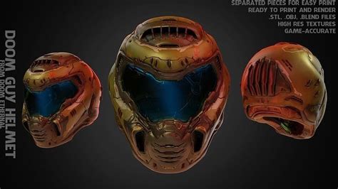 Doom Guy Helmet for Cosplay 3D model 3D printable | CGTrader