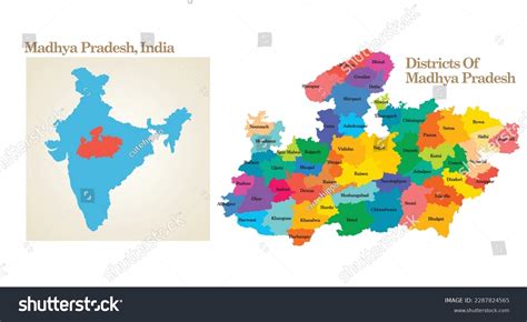 Administrative Political Map State Madhya Pradesh Stock Vector (Royalty ...