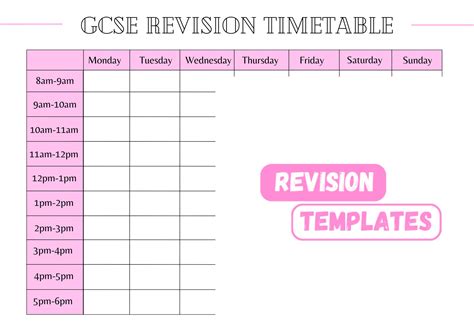 GCSE Revision Timetable, Revision Planner, School Planner, GCSE Revision Template, School ...