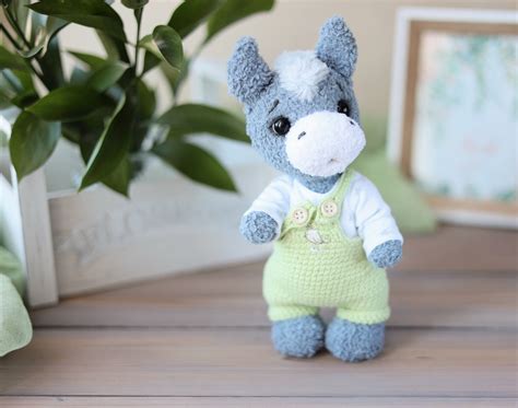 Donkey Crochet Pattern. Amigurumi Plush Donkey in Clothes - Etsy