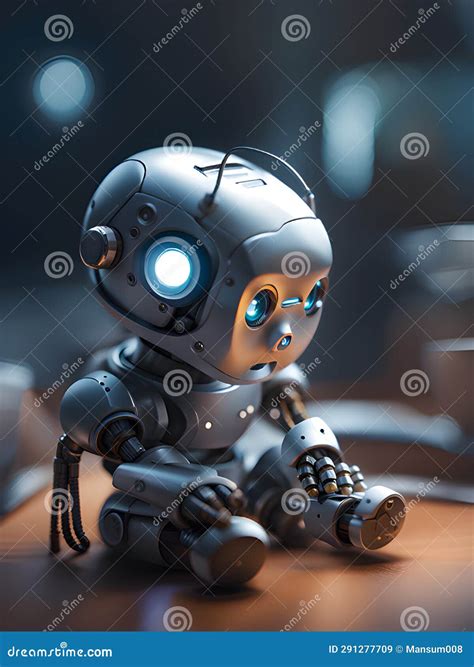 Robot in a Dark Room, 3d Illustration Stock Illustration - Illustration ...