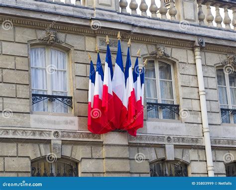 French Flags at the Elysee Palace Residence of the French President Stock Image - Image of ...