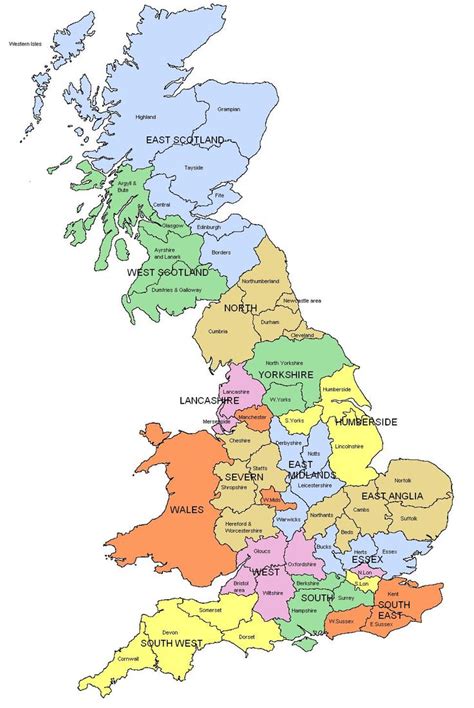 Large Regional Map | Counties of england, Map, Area map