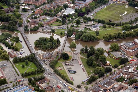 Stratford upon Avon during the floods of 2007 aerial photo | aerial photographs of Great Britain ...