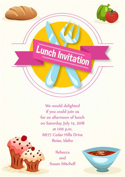 Free Printable Lunch Invitations - Printable Word Searches