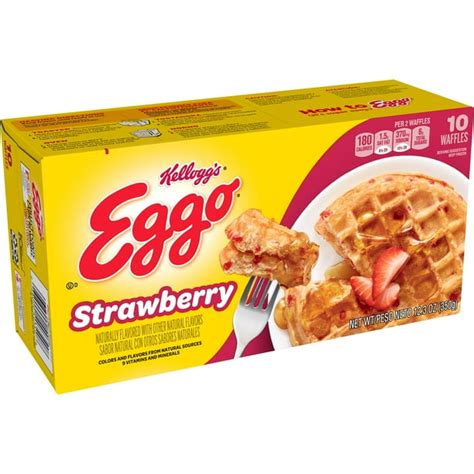 Kellogg's Eggo, Frozen Waffles, Strawberry, Easy Breakfast, 10 Ct, 12.3 Oz - Walmart.com ...