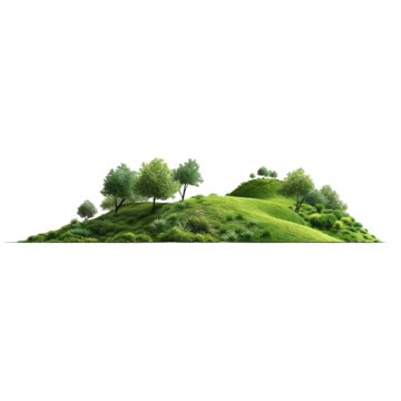 A 3d Rendering Image Of Grassed Hill Nature Scenery, Lawn, Landscape, Plant PNG Transparent ...