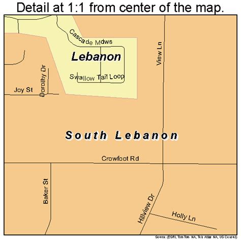 South Lebanon Oregon Street Map 4168875