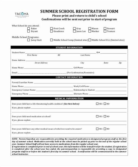 School Registration forms Template Luxury Sample School Registration form 10 Free Documents In ...