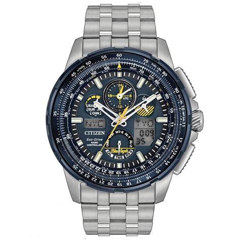 Citizen Mens Skyhawk A-T Blue Angels Alarm Chronograph Radio Controlled Eco-Drive Watch JY8058 ...