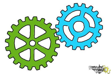 How to Draw Gears - DrawingNow