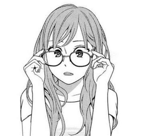 Girl With Glasses Sketch Anime