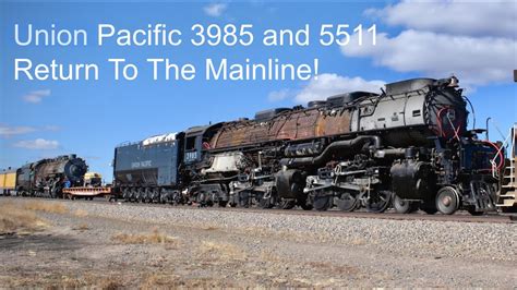 UP #3985 and #5511 Return To The Mainline! (Union Pacific Donation Special) - YouTube