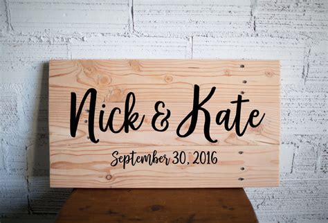 Wedding Name Sign | Custom Name Wood Sign | Custom Wedding Gift | Wedding Establish Sign ...