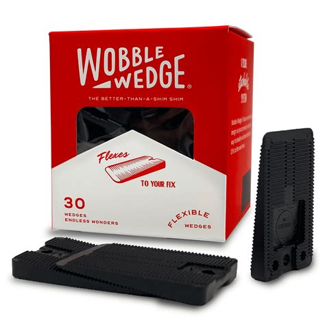 Wobble Wedges Leveling Plastic Shims - 30 Pack Flexible Table, Toilet & Furniture Black Wedges ...