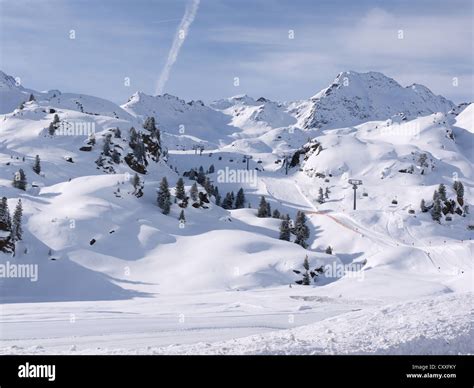 Ski slopes, Kaunertal glacier ski area, Kaunertal, Feichten, Tyrol, Austria, Europe Stock Photo ...