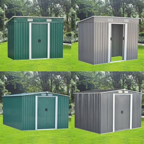 Garden Metal Shed Pent/Apex Roof Outdoor Storage with Free Base 6X4 8X4 ...