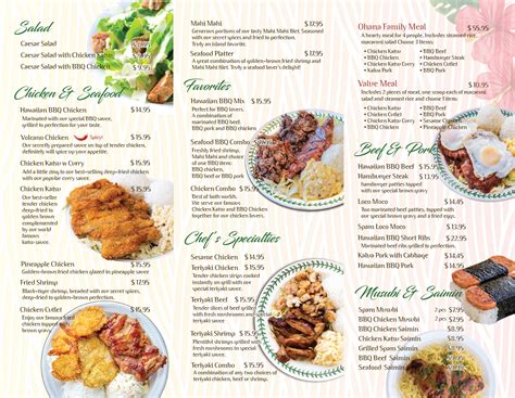 Menu - Ohana Hawaiian BBQ