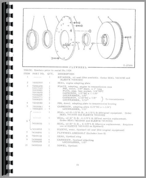 Allis Chalmers DD Motor Grader Parts Manual