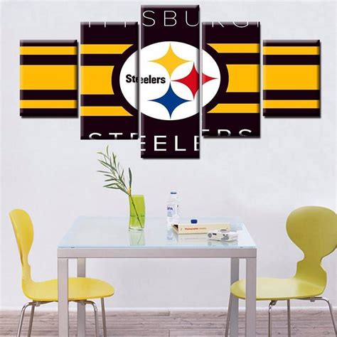 Pittsburgh Steelers Logo Poster 1 Football – 5 Panel Canvas Art Wall ...