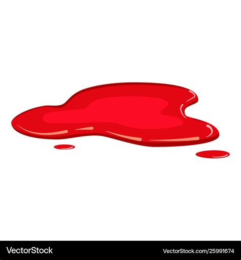 Puddle blood liquid pool plash cartoon Royalty Free Vector