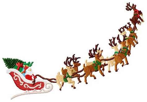 Santa's Sleigh and Reindeer Christmas Machine Embroidery 2 - Etsy ...