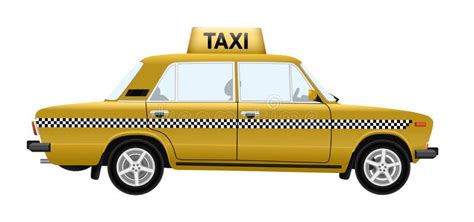 Yellow Taxi Car Vector Clipart Illustration Stock Vector - Illustration ...