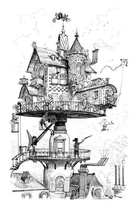 Buy Flying House Drawing Online in India - Etsy