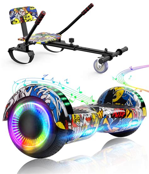 LIEAGLE Hoverboard & Hoverkart Set, Self Balancing Scooter with Bluetooth, LED, Graffiti ...