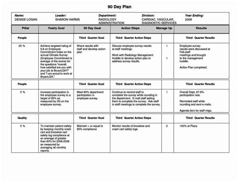 100 Day Plan Template Excel - SampleTemplatess - SampleTemplatess