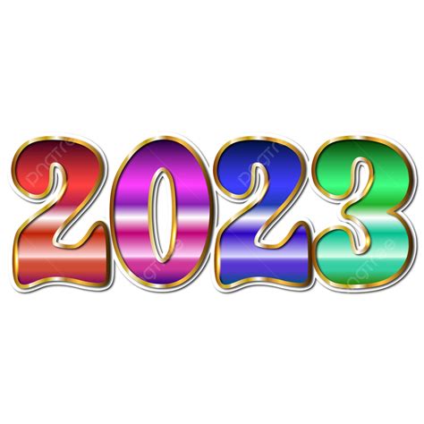 3d Gradient White Stereo 2023 With Happy New Year Transparent ...