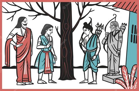 Premium Vector | Dronacharya along with arjuna went to the cottage of his unsolicited disciple ...