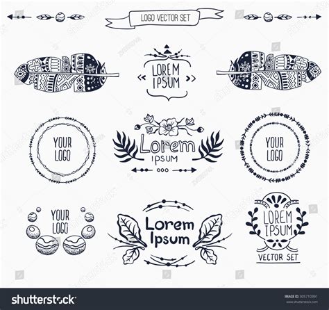 Vector Set Floral Logo Design Template Stock Vector (Royalty Free ...