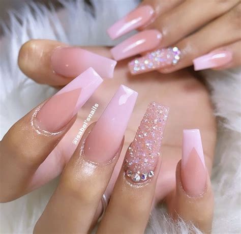 Light Pink Acrylic Nails, Acrylic Nails Coffin Pink, Long Square ...