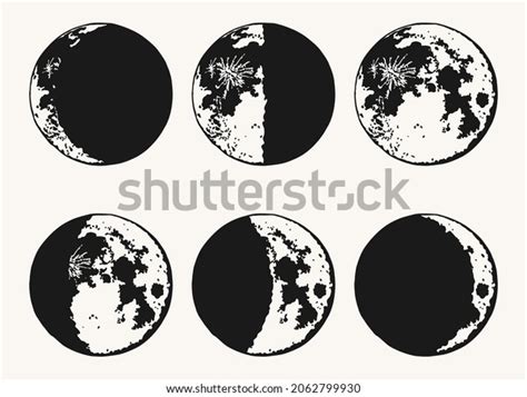 Moon Moon Phases Modern Colors Contemporary Stock Vector (Royalty Free ...