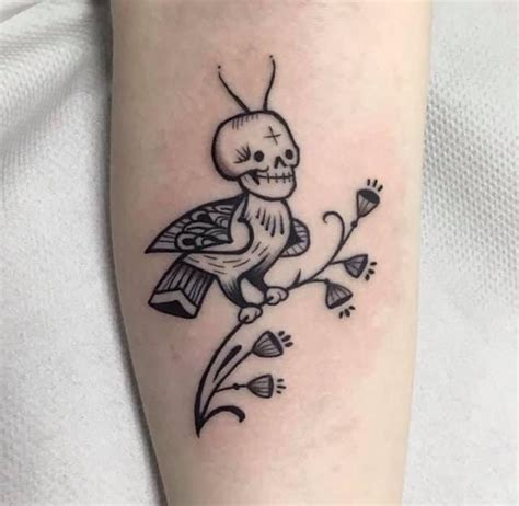 My second tattoo, little skeleton bird : r/tattoo