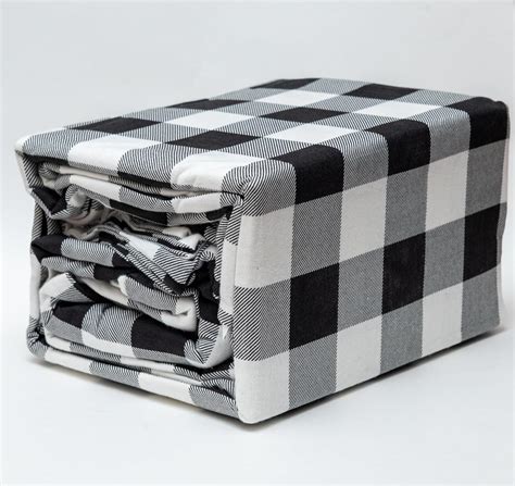 Flannel Sheets Queen Size, 4-Piece Queen Flannel Sheet Set (Black Plaid ...