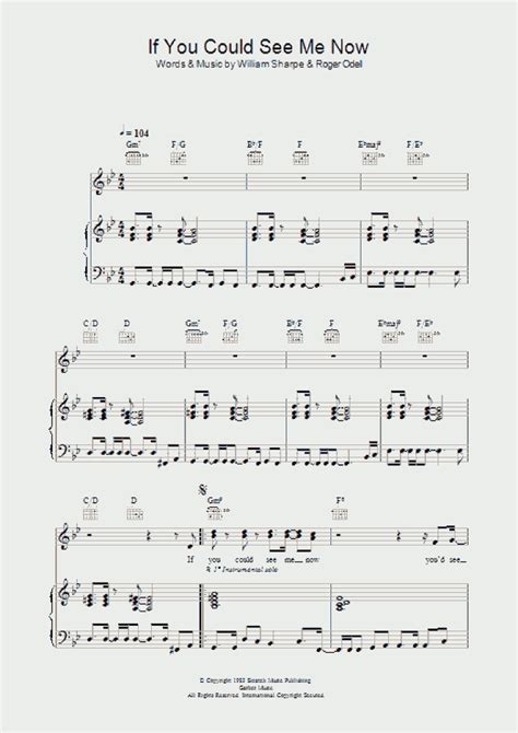 If You Could See Me Now Piano Sheet Music