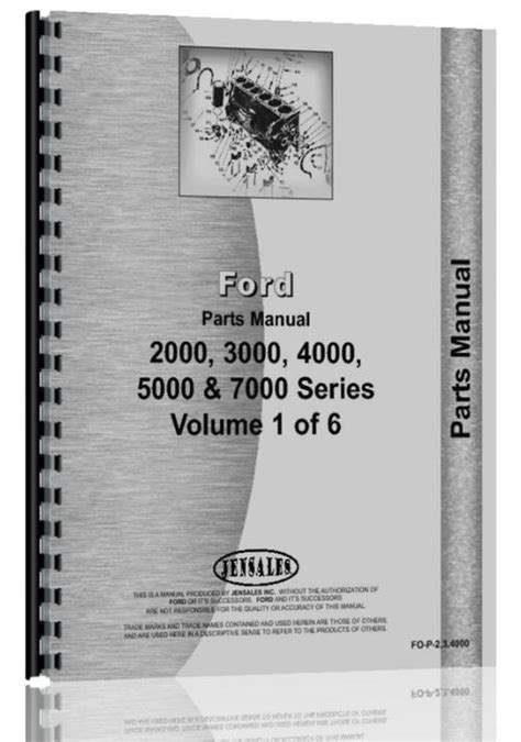 Ford 2000 Tractor Parts Manual