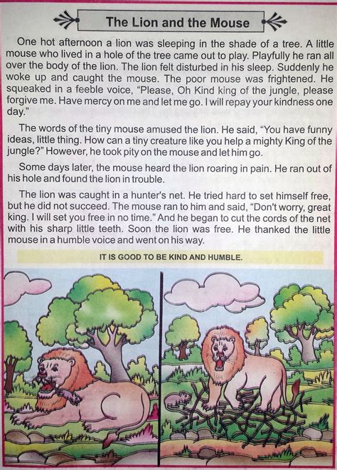 ONLINE HINDI ENGLISH AND PUNJABI COMICS: The Lion and the Mouse- short ...