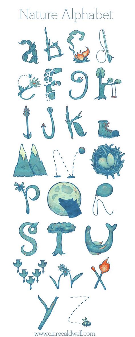 Nature Alphabet by Clare Caldwell | Lettering alphabet, Lettering ...