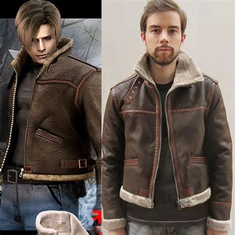 Resident Evil 4 Leon Kennedy Jacket Leather Winter Outerwear Coat ...