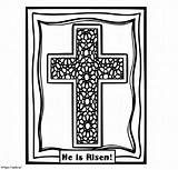 He Is Risen Cross coloring Page sketch template